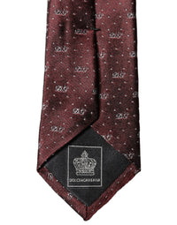Dolce & Gabbana Dolce & Gabbana Burgundy Logo Monogram Silk Adjustable Men NeckMen's Men's Tie