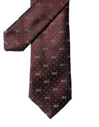 Dolce & Gabbana Dolce & Gabbana Burgundy Logo Monogram Silk Adjustable Men NeckMen's Men's Tie