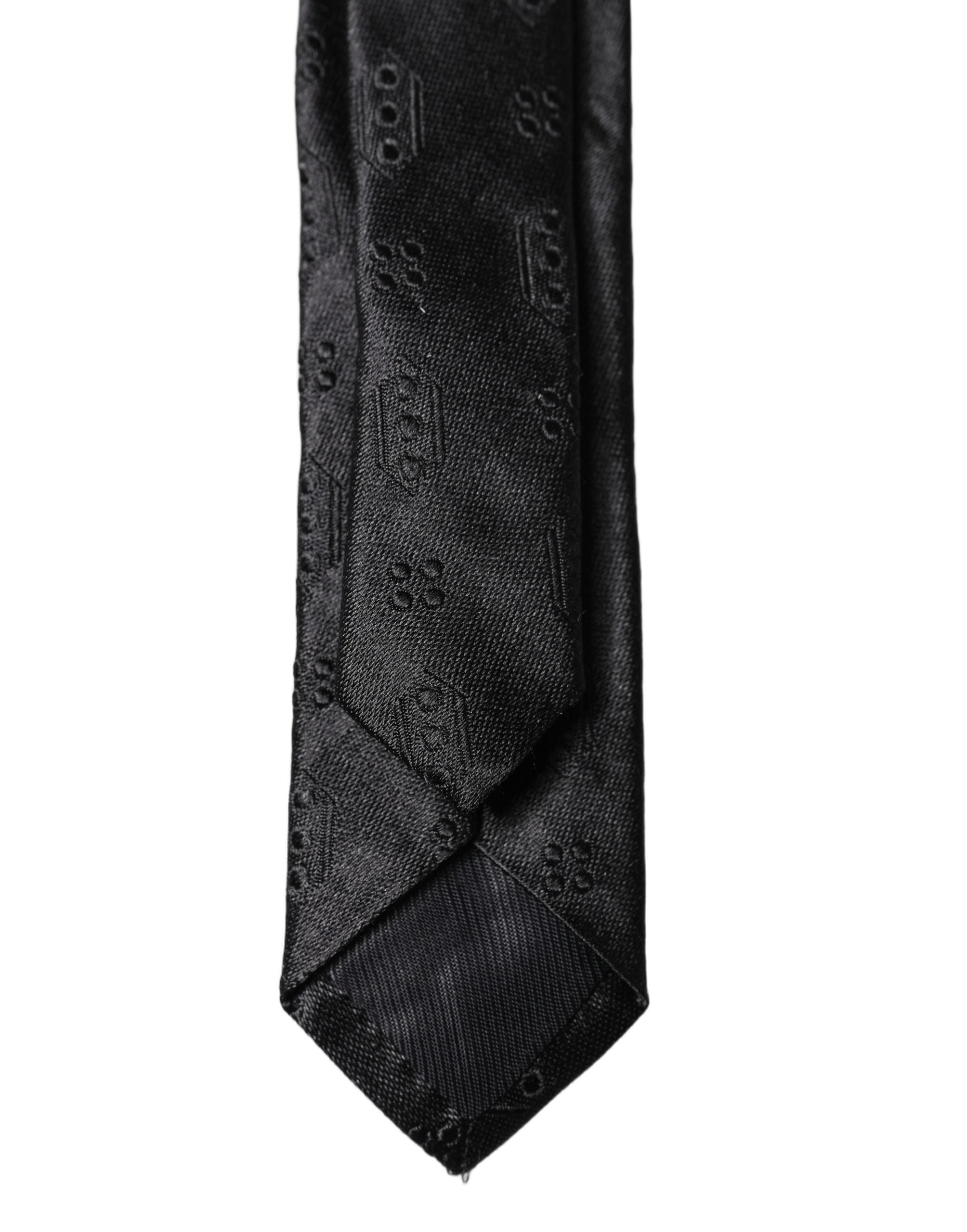 Dolce & Gabbana Dolce & Gabbana Black Patterned 100% Silk Adjustable Men NeckMen's Men's Tie