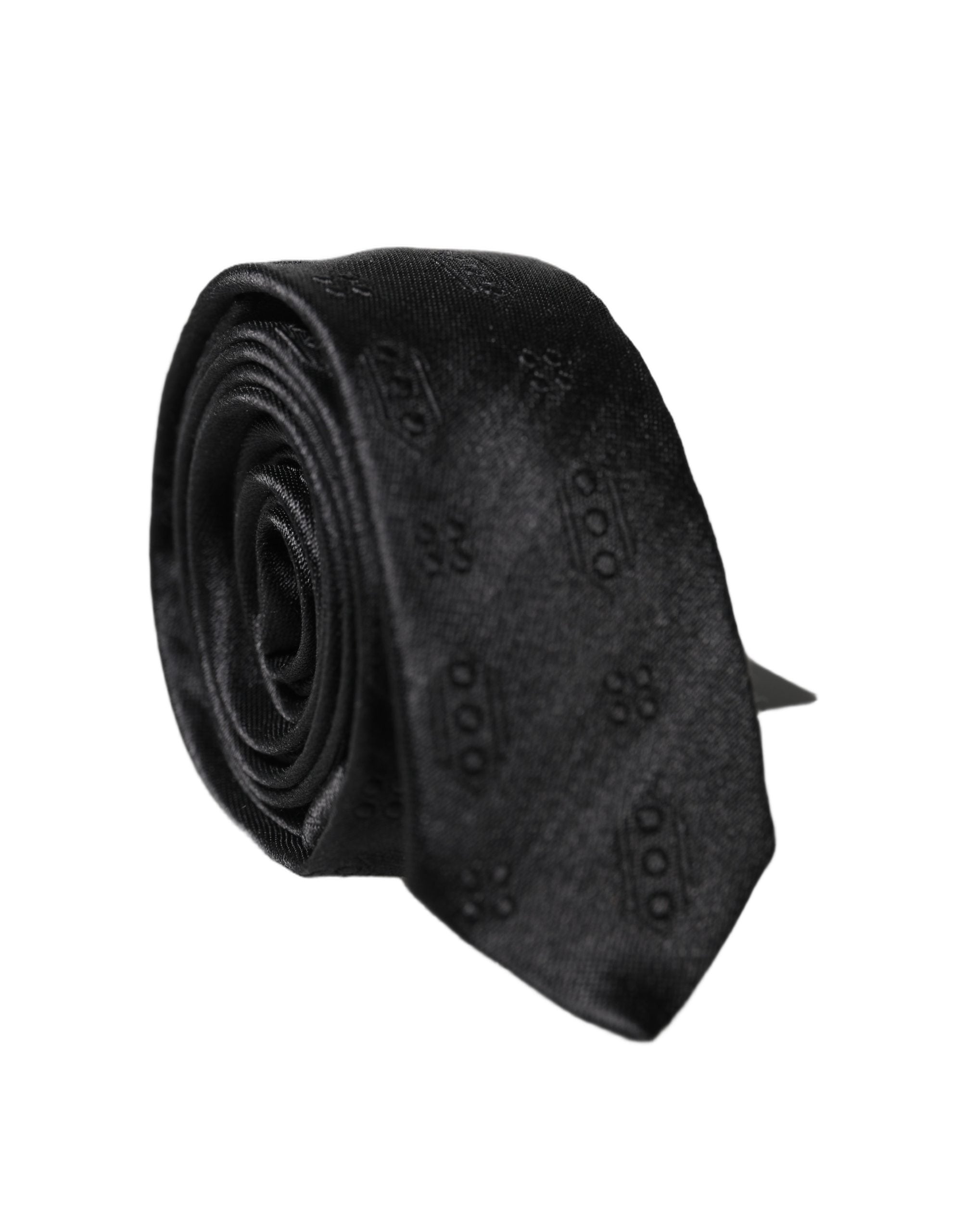 Dolce & Gabbana Dolce & Gabbana Black Patterned 100% Silk Adjustable Men NeckMen's Men's Tie