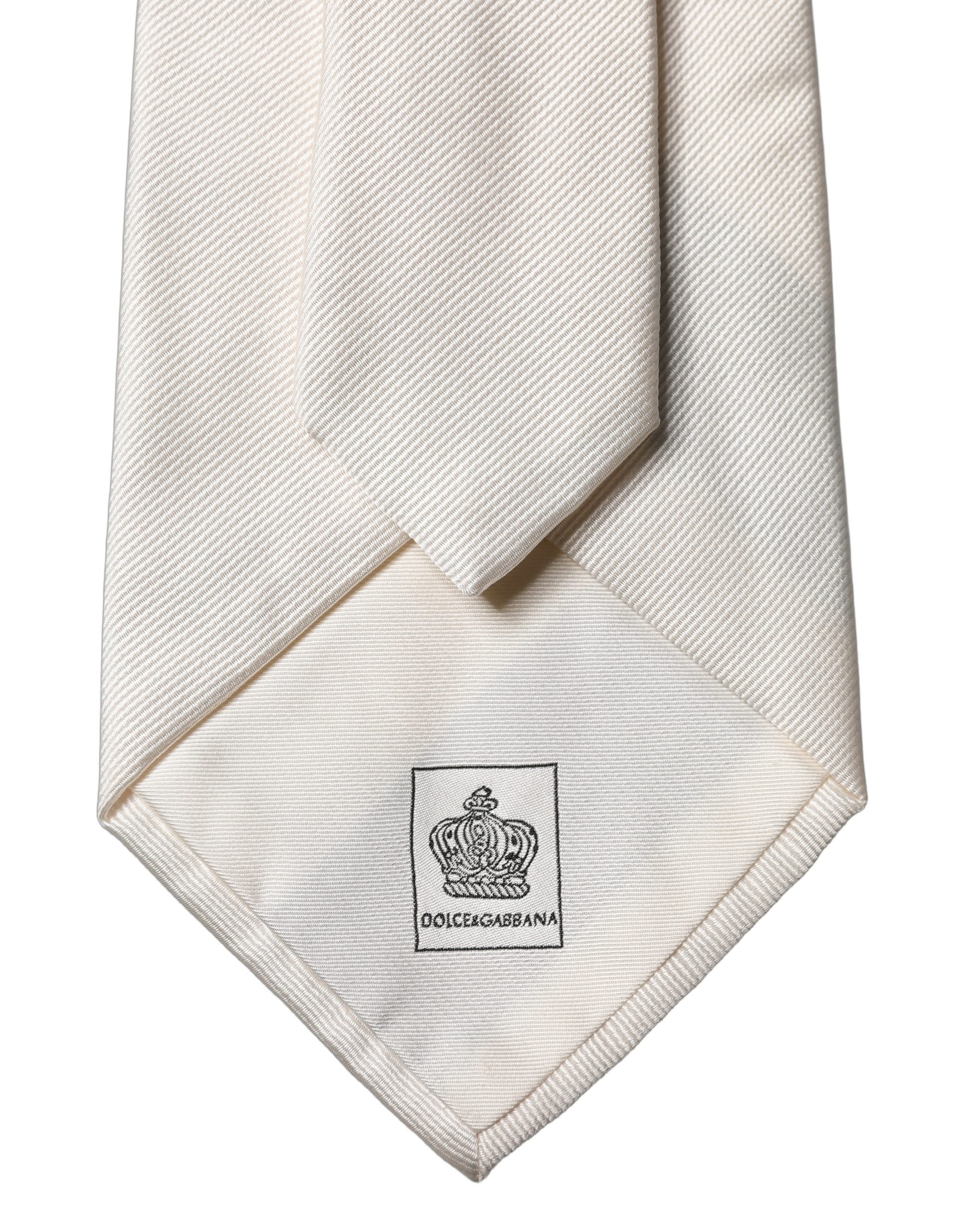 Dolce & Gabbana Dolce & Gabbana White Tattoo Floral Silk Adjustable Men Men'sd NeckMen's Men's Tie