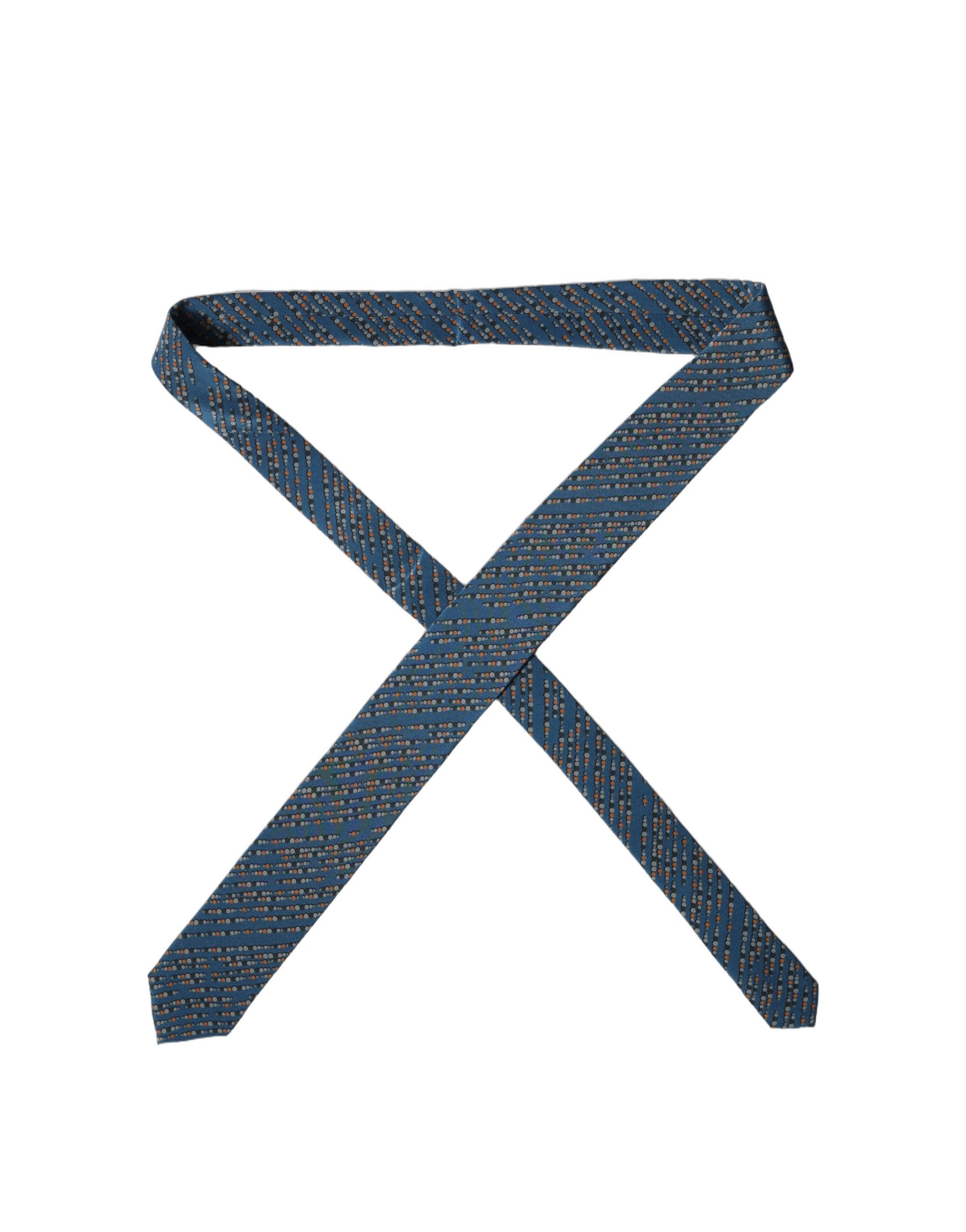 Dolce & Gabbana Dolce & Gabbana Blue Patterned 100% Silk Adjustable Men Men'sd NeckMen's Men's Tie