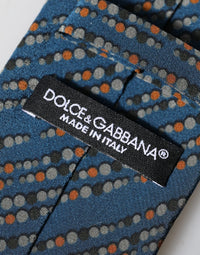 Dolce & Gabbana Dolce & Gabbana Blue Patterned 100% Silk Adjustable Men Men'sd NeckMen's Men's Tie
