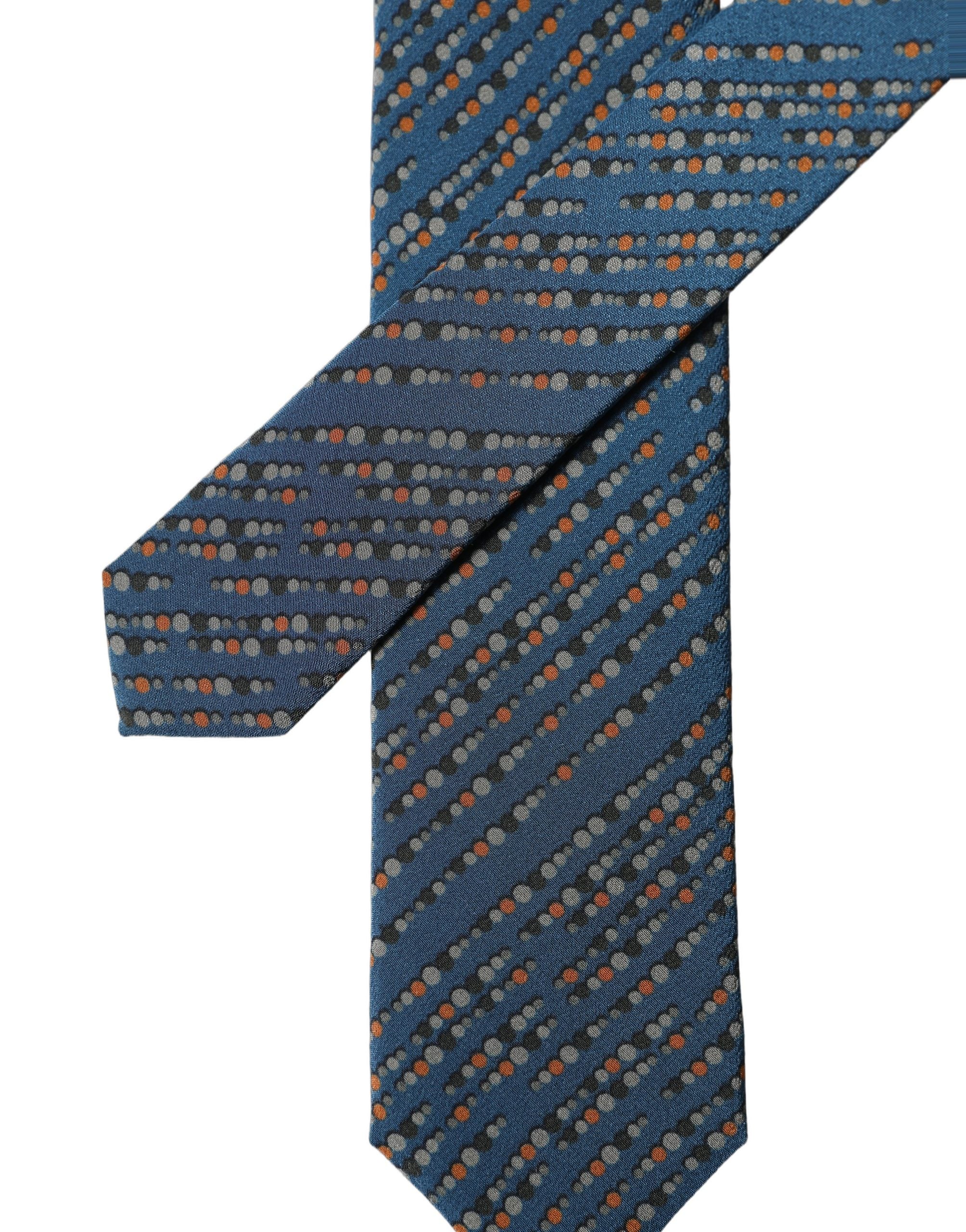 Dolce & Gabbana Dolce & Gabbana Blue Patterned 100% Silk Adjustable Men Men'sd NeckMen's Men's Tie