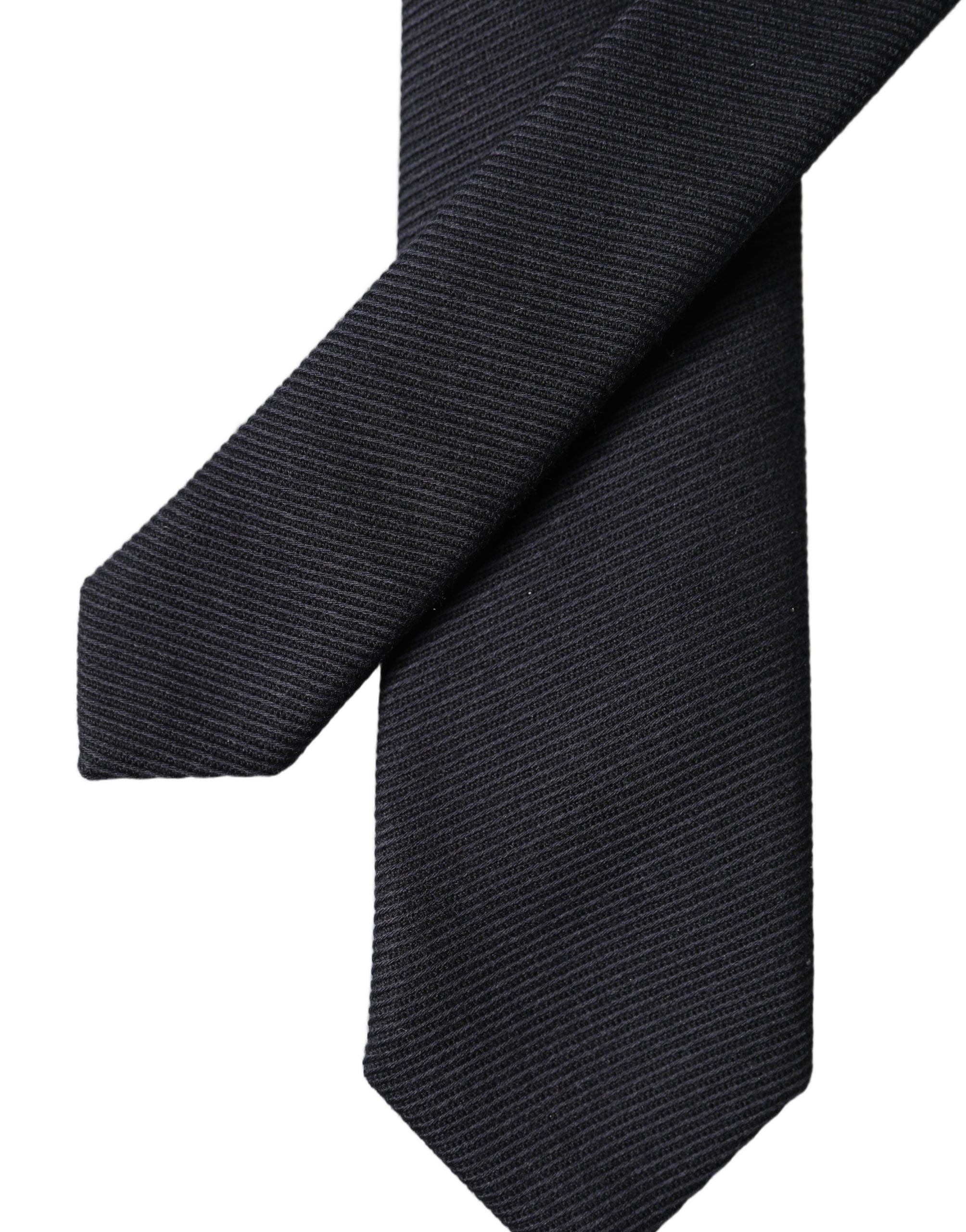 Dolce & Gabbana Dolce & Gabbana Black Solid Silk Satin Wide Adjustable Men NeckWomen's Women's Tie