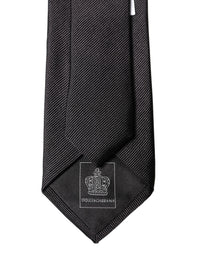 Dolce & Gabbana Black Solid 100% Silk Adjustable Men Men'sd NeckMen's Men's Tie