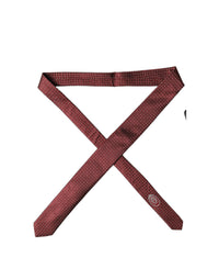 Dolce & Gabbana Burgundy Geometric Silk Adjustable Men Men'sd NeckMen's Men's Tie