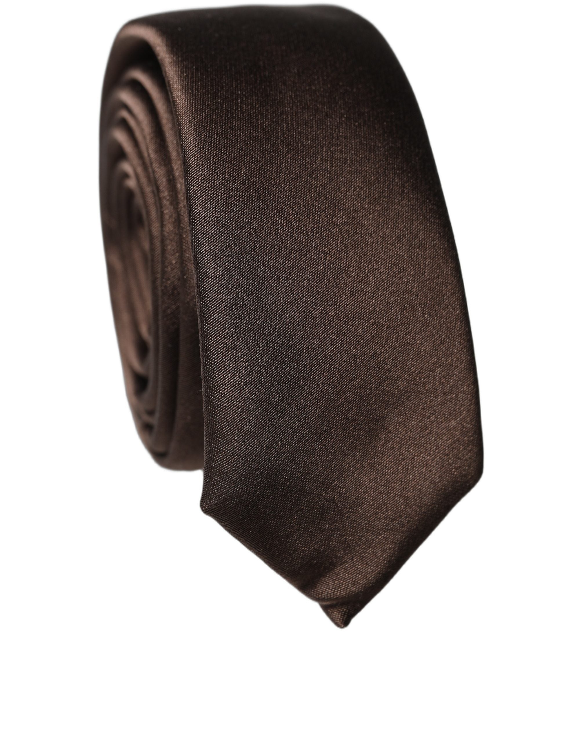 Dolce & Gabbana Dolce & Gabbana Brown Solid 100% Silk Adjustable Men Men'sd NeckMen's Men's Tie