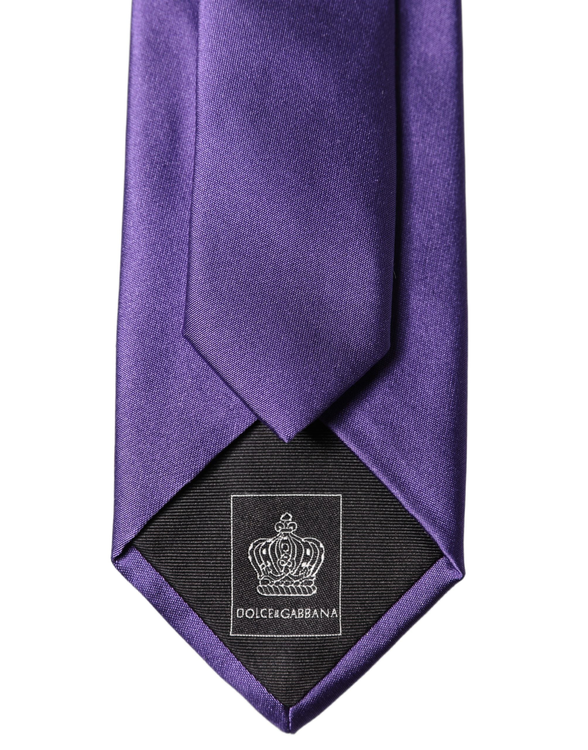 Dolce & Gabbana Dolce & Gabbana Purple Satin 100% Silk Adjustable Men Men'sd NeckMen's Men's Tie