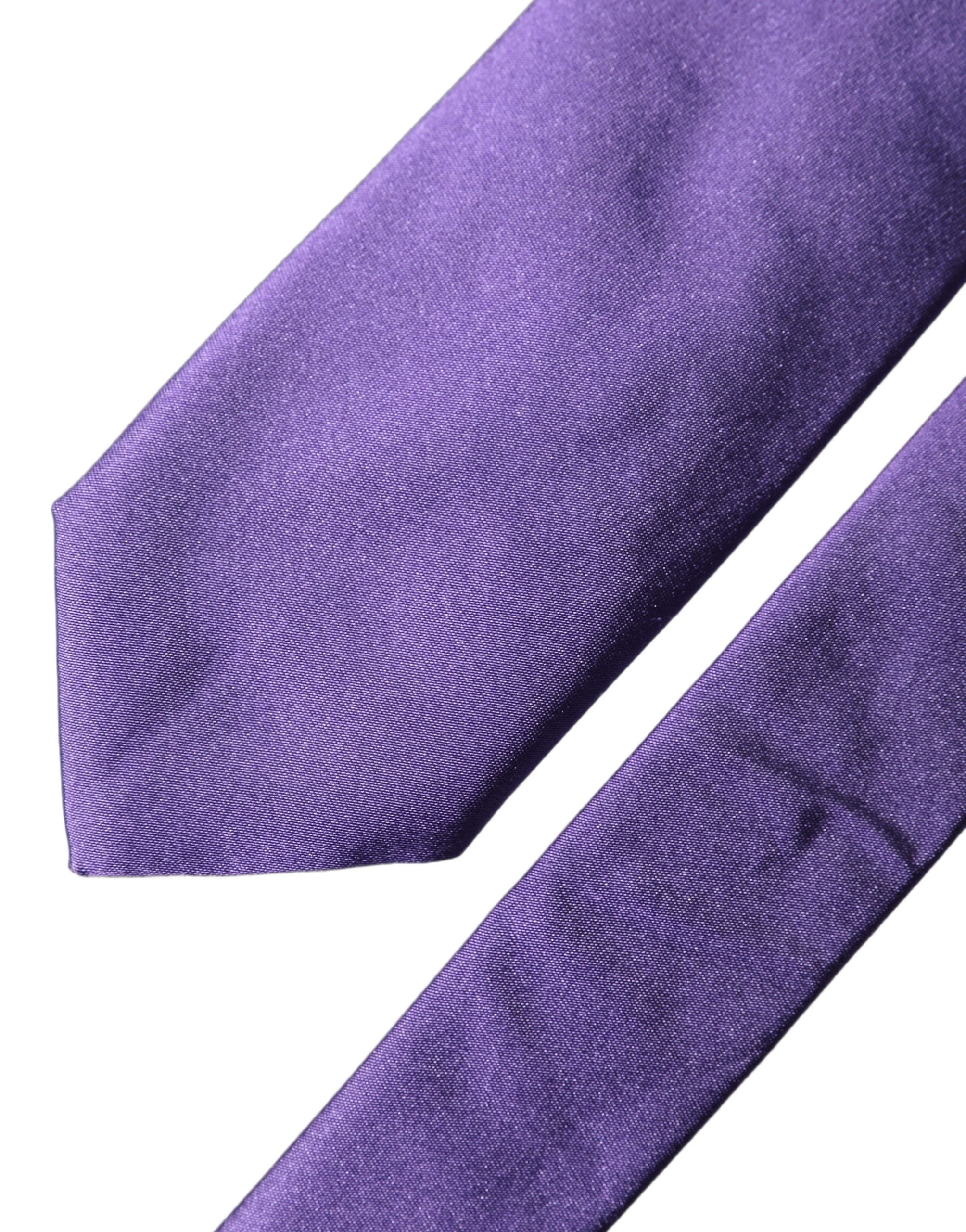 Dolce & Gabbana Dolce & Gabbana Purple Satin 100% Silk Adjustable Men Men'sd NeckMen's Men's Tie