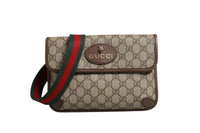 Gucci Supreme Monogram Neo Vintage Web Belt Bag Women's Brown (Authentic Pre-Loved)
