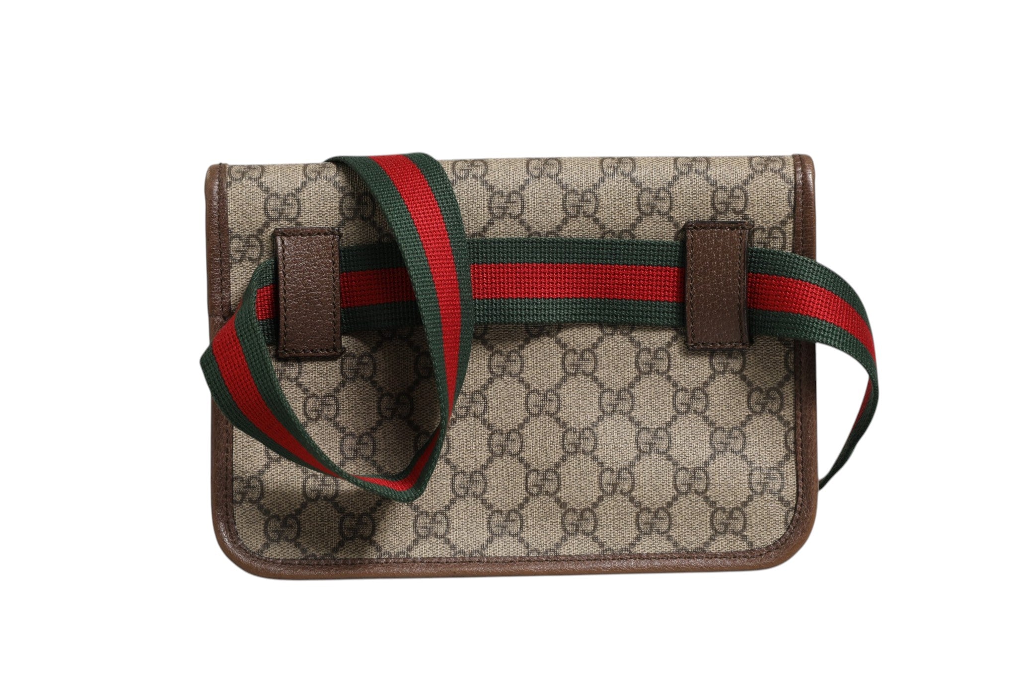 Gucci Supreme Monogram Neo Vintage Web Belt Bag Women's Brown (Authentic Pre-Loved)