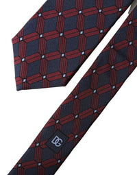 Dolce & Gabbana Dolce & Gabbana Blue Red Patterned 100% Silk Adjustable Men NeckMen's Men's Tie
