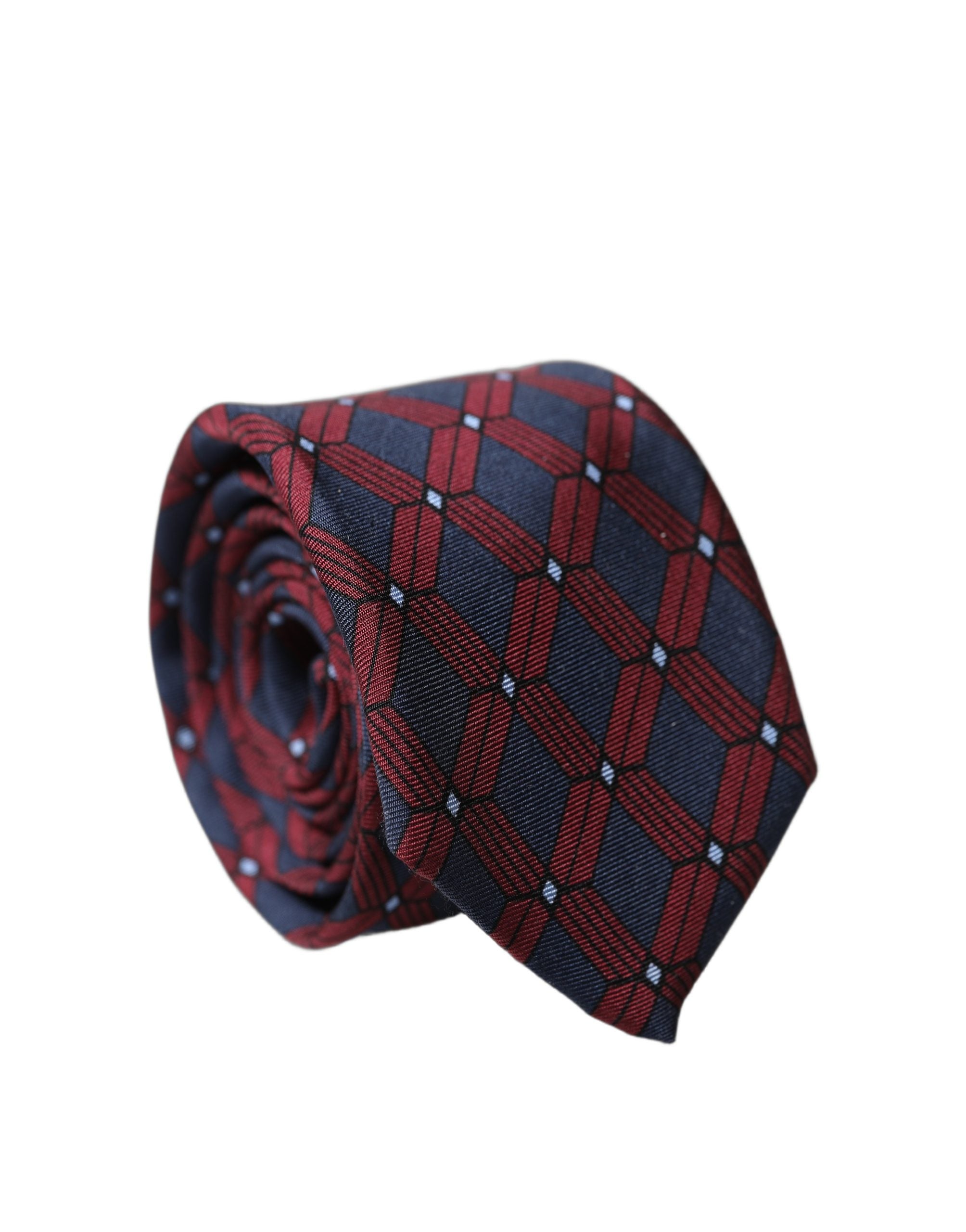Dolce & Gabbana Dolce & Gabbana Blue Red Patterned 100% Silk Adjustable Men NeckMen's Men's Tie