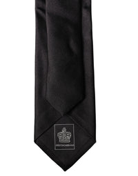 Dolce & Gabbana Dolce & Gabbana Black Solid Silk Satin Wide Adjustable Men NeckMen's Men's Tie