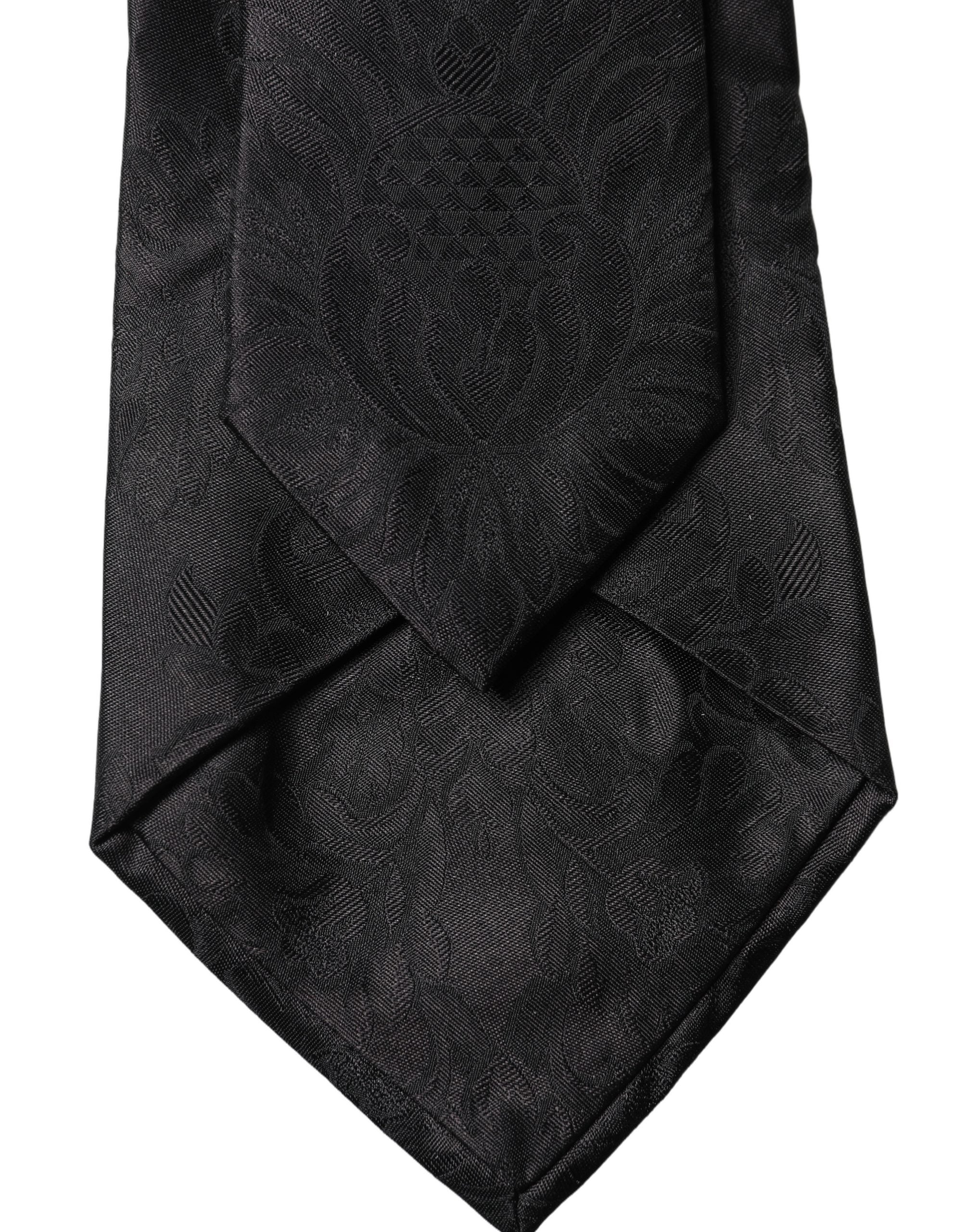 Dolce & Gabbana Dolce & Gabbana Black Paisley Woven Silk Adjustable Women NeckWomen's Women's Tie