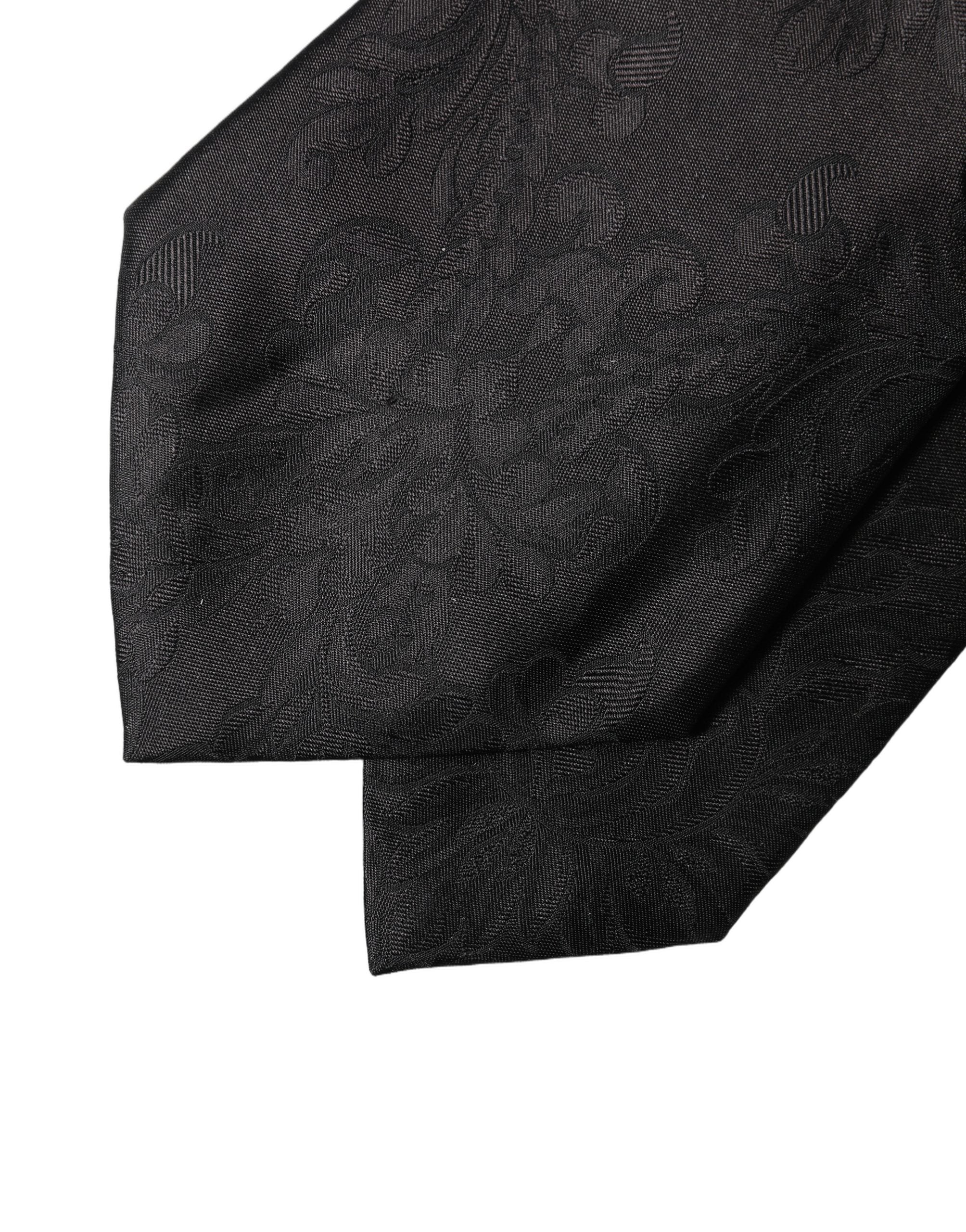 Dolce & Gabbana Dolce & Gabbana Black Paisley Woven Silk Adjustable Women NeckWomen's Women's Tie