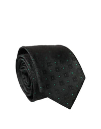 Dolce & Gabbana Dolce & Gabbana Black Geometric Silk Adjustable Men Women'sd NeckWomen's Women's Tie