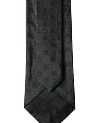 Dolce & Gabbana Dolce & Gabbana Black Geometric Silk Adjustable Men Women'sd NeckWomen's Women's Tie