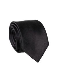 Dolce & Gabbana Dolce & Gabbana Black Solid Silk Satin Wide Adjustable Men NeckWomen's Women's Tie