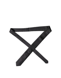 Dolce & Gabbana Dolce & Gabbana Black Solid Silk Satin Wide Adjustable Men NeckWomen's Women's Tie