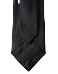 Dolce & Gabbana Dolce & Gabbana Black Solid Silk Satin Wide Adjustable Men NeckWomen's Women's Tie