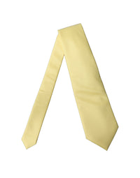 Dolce & Gabbana Dolce & Gabbana Yellow Solid Satin Silk Adjustable Women Women'sd NeckWomen's Women's Tie