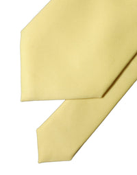 Dolce & Gabbana Dolce & Gabbana Yellow Solid Satin Silk Adjustable Women Women'sd NeckWomen's Women's Tie