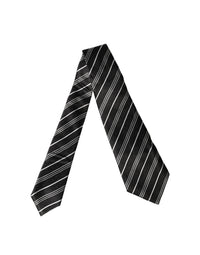 Dolce & Gabbana Dolce & Gabbana Black White Stripes Silk Adjustable Women NeckWomen's Women's Tie