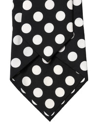 Dolce & Gabbana Black White Polka Dot Silk Adjustable Women NeckWomen's Women's Tie