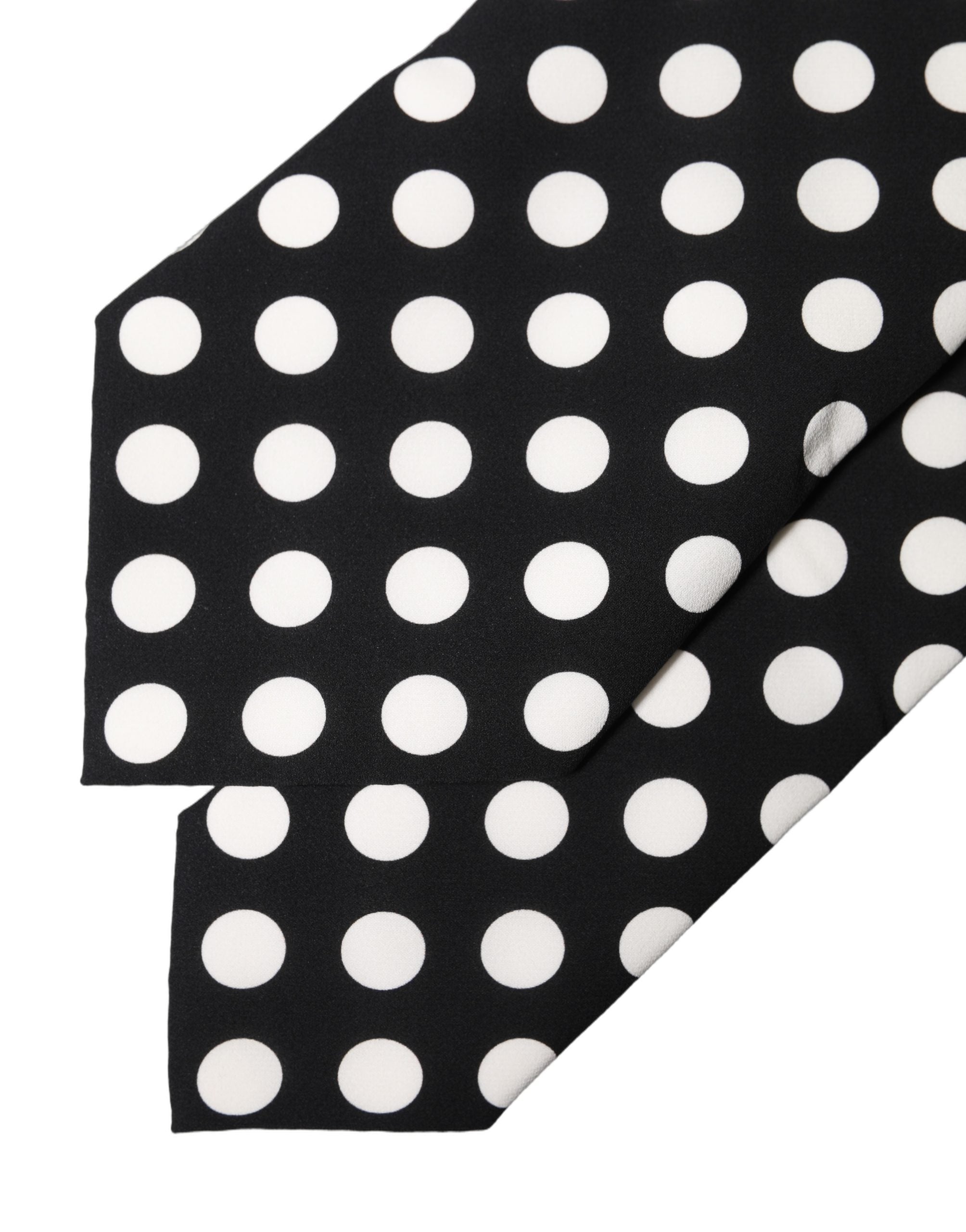 Dolce & Gabbana Black White Polka Dot Silk Adjustable Women NeckWomen's Women's Tie