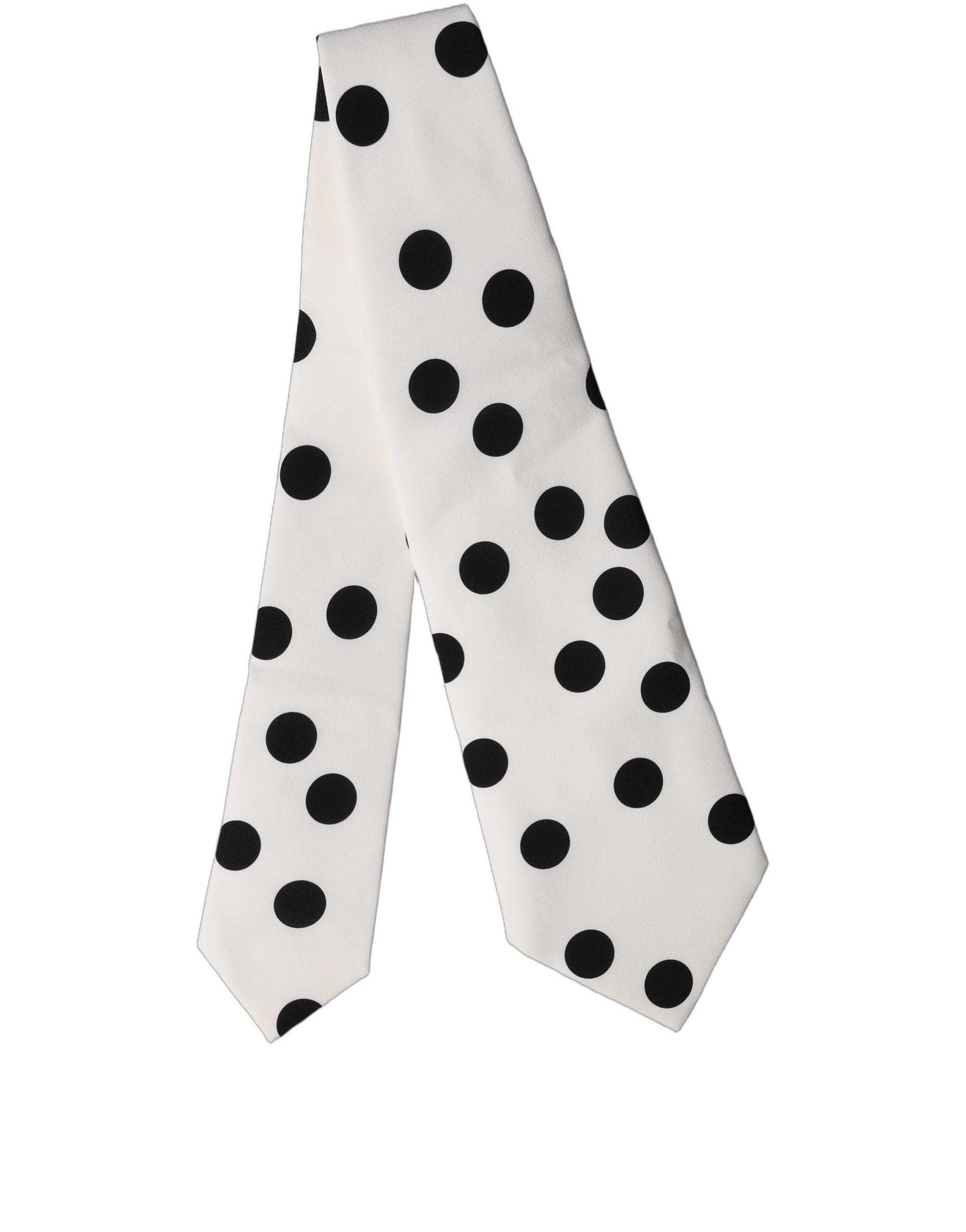 Dolce & Gabbana Dolce & Gabbana White Black Polka Dot Silk Adjustable Women NeckWomen's Women's Tie