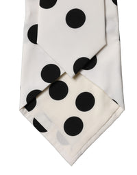Dolce & Gabbana Dolce & Gabbana White Black Polka Dot Silk Adjustable Women NeckWomen's Women's Tie