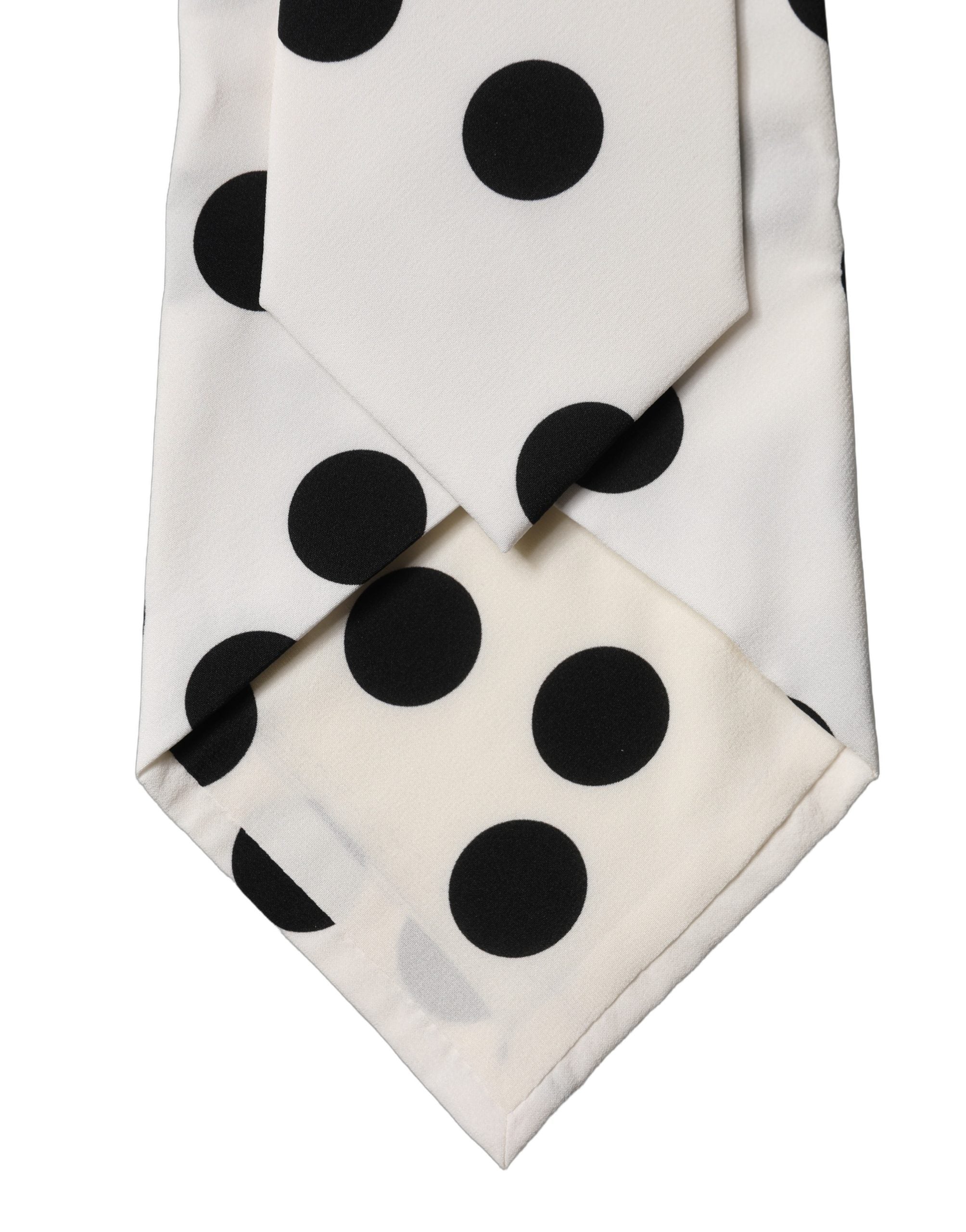 Dolce & Gabbana Dolce & Gabbana White Black Polka Dot Silk Adjustable Women NeckWomen's Women's Tie