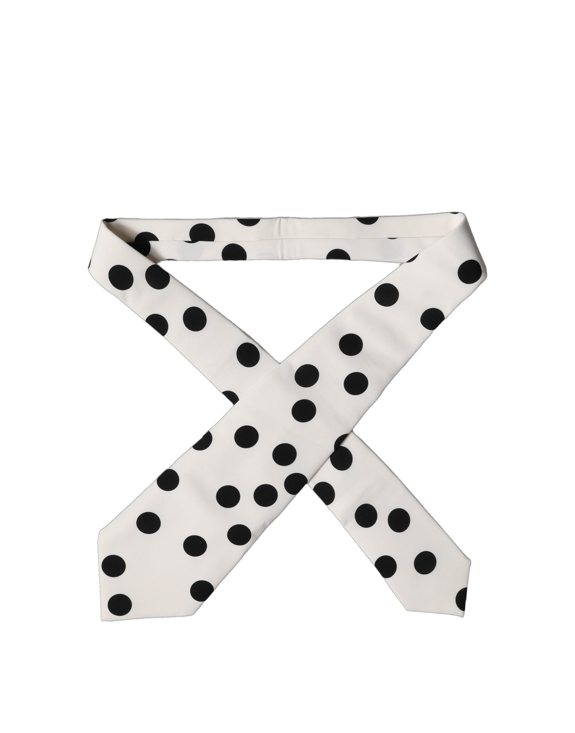 Dolce & Gabbana Dolce & Gabbana White Black Polka Dot Silk Adjustable Women NeckWomen's Women's Tie