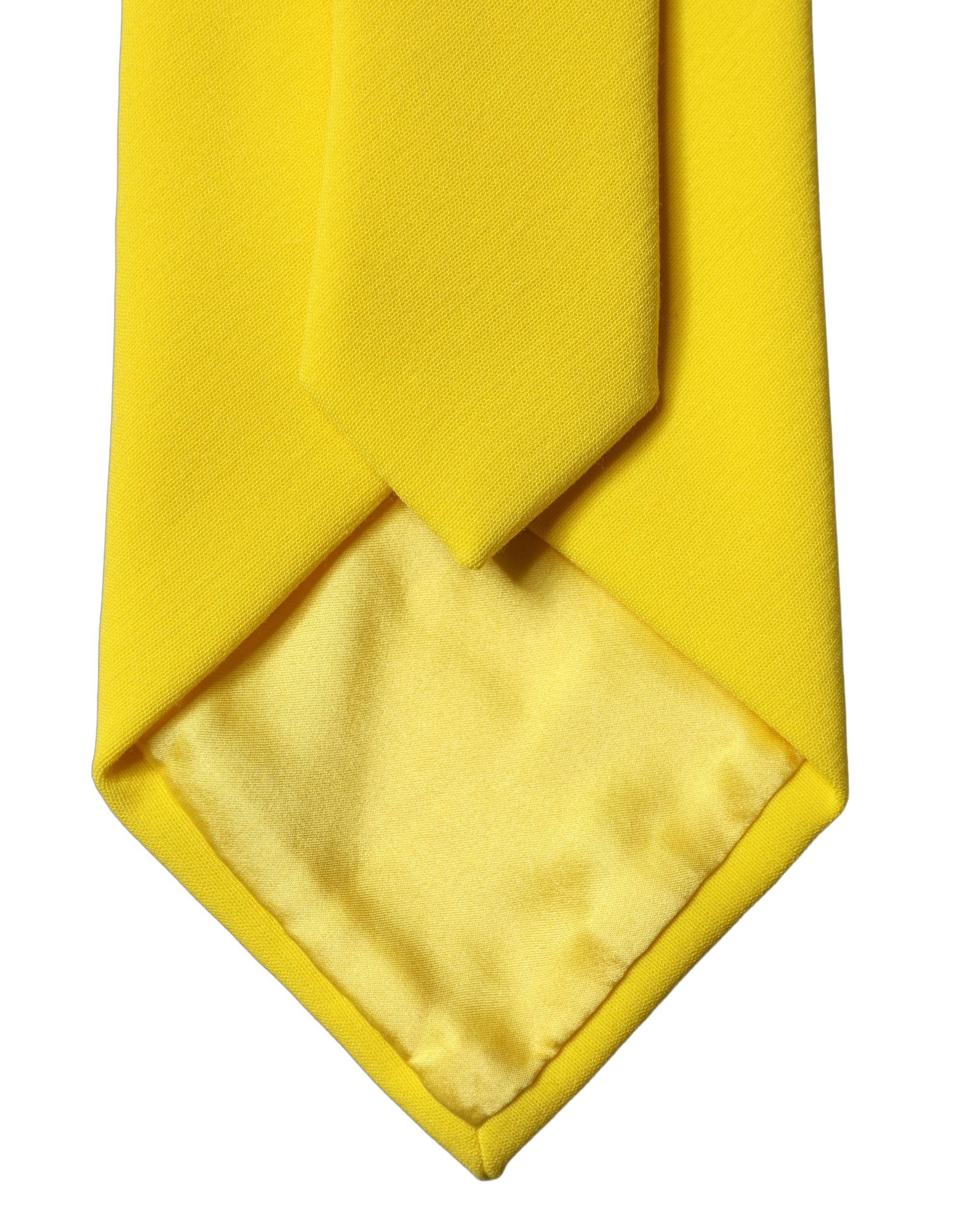 Dolce & Gabbana Yellow Solid Polyester Adjustable Women Women'sd NeckWomen's Women's Tie