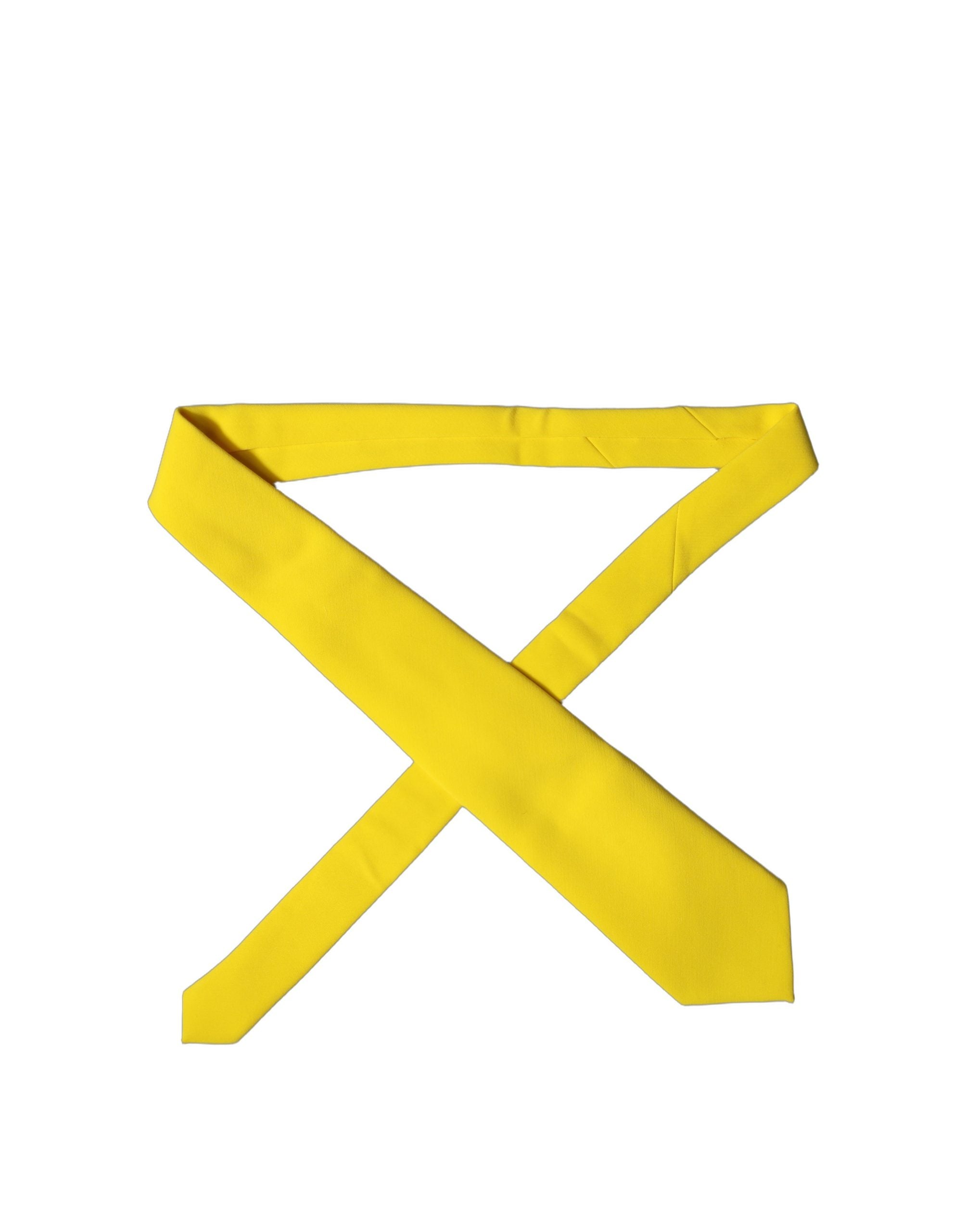 Dolce & Gabbana Yellow Solid Polyester Adjustable Women Women'sd NeckWomen's Women's Tie