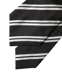 Dolce & Gabbana Dolce & Gabbana Black White Stripes Silk Adjustable Women NeckWomen's Women's Tie