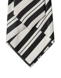 Dolce & Gabbana Dolce & Gabbana Black White Stripes Silk Adjustable Women NeckWomen's Women's Tie