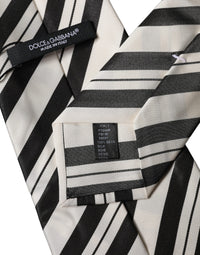 Dolce & Gabbana Dolce & Gabbana Black White Stripes Silk Adjustable Women NeckWomen's Women's Tie
