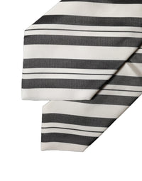 Dolce & Gabbana Dolce & Gabbana Black White Stripes Silk Adjustable Women NeckWomen's Women's Tie