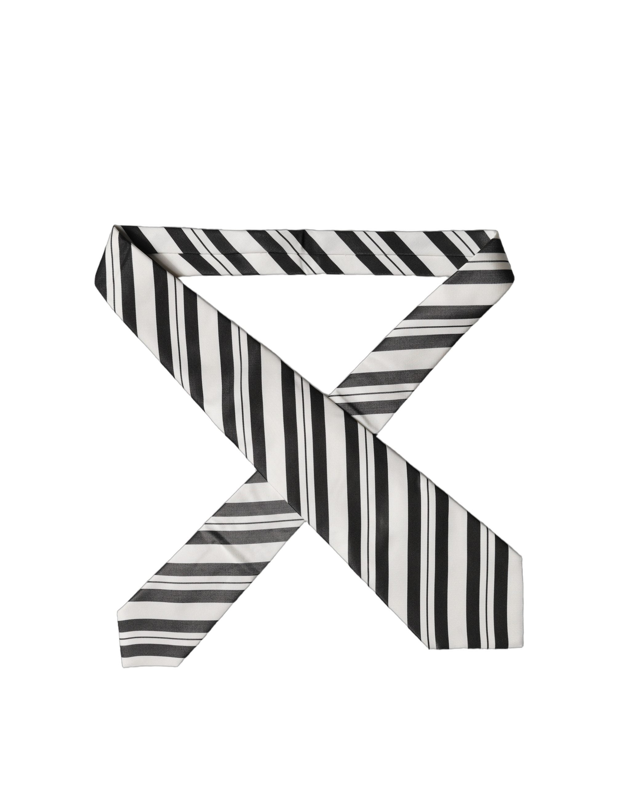 Dolce & Gabbana Dolce & Gabbana Black White Stripes Silk Adjustable Women NeckWomen's Women's Tie