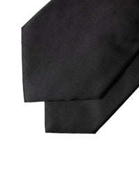 Dolce & Gabbana Dolce & Gabbana Black Satin Silk Blend Adjustable Women Women'sd NeckWomen's Women's Tie