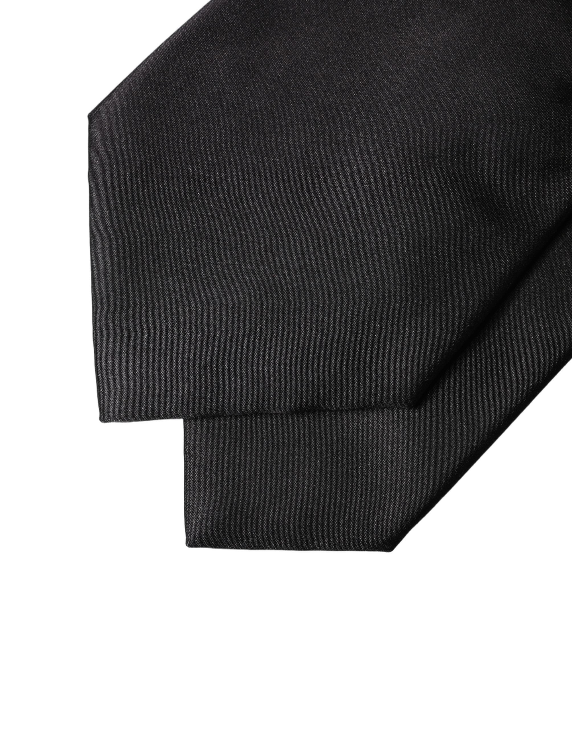 Dolce & Gabbana Dolce & Gabbana Black Satin Silk Blend Adjustable Women Women'sd NeckWomen's Women's Tie