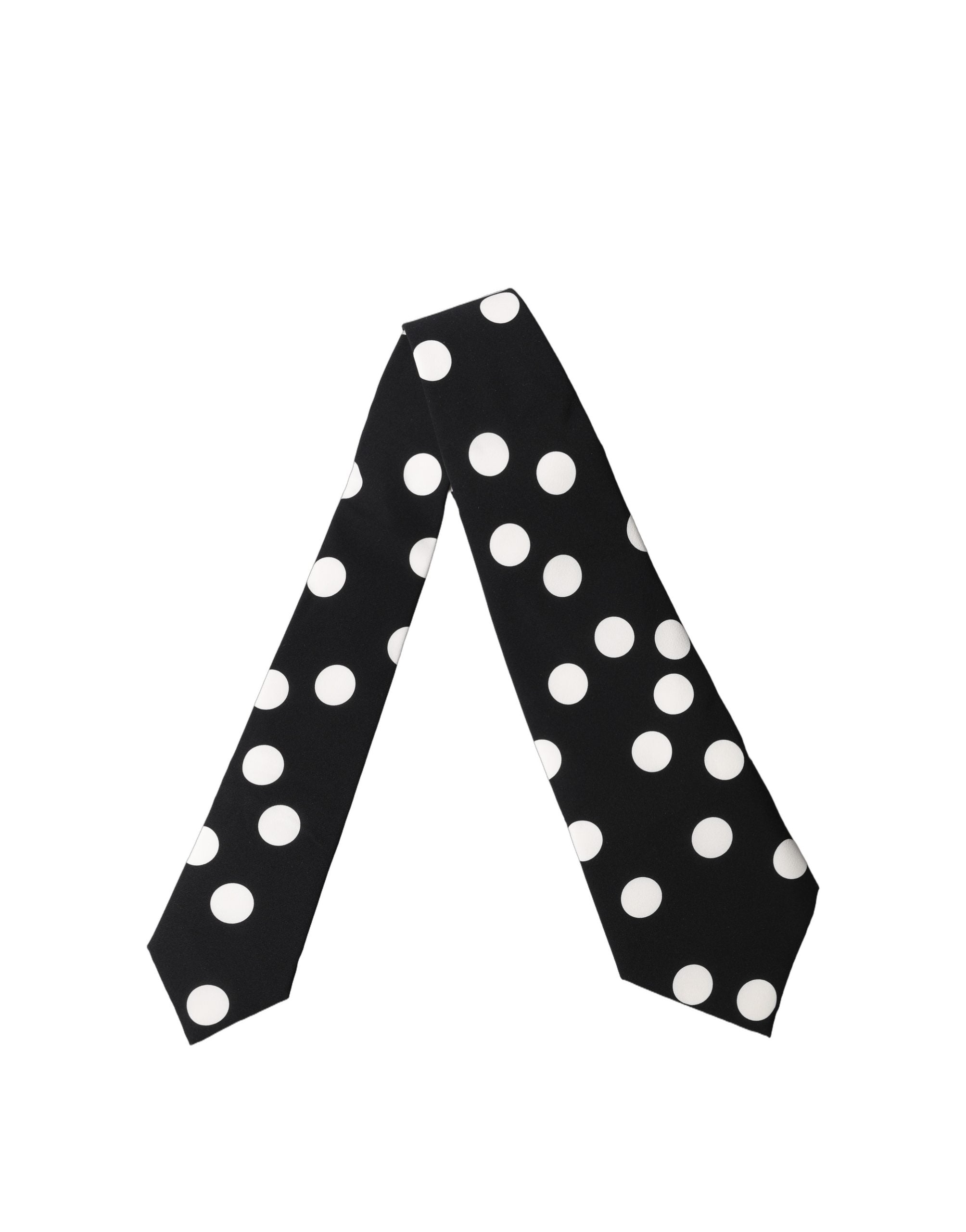 Dolce & Gabbana Dolce & Gabbana Black White Polka Dot Silk Adjustable Women NeckWomen's Women's Tie