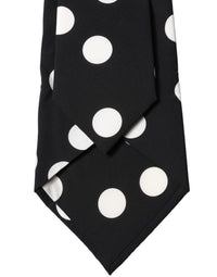 Dolce & Gabbana Dolce & Gabbana Black White Polka Dot Silk Adjustable Women NeckWomen's Women's Tie