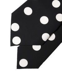 Dolce & Gabbana Dolce & Gabbana Black White Polka Dot Silk Adjustable Women NeckWomen's Women's Tie