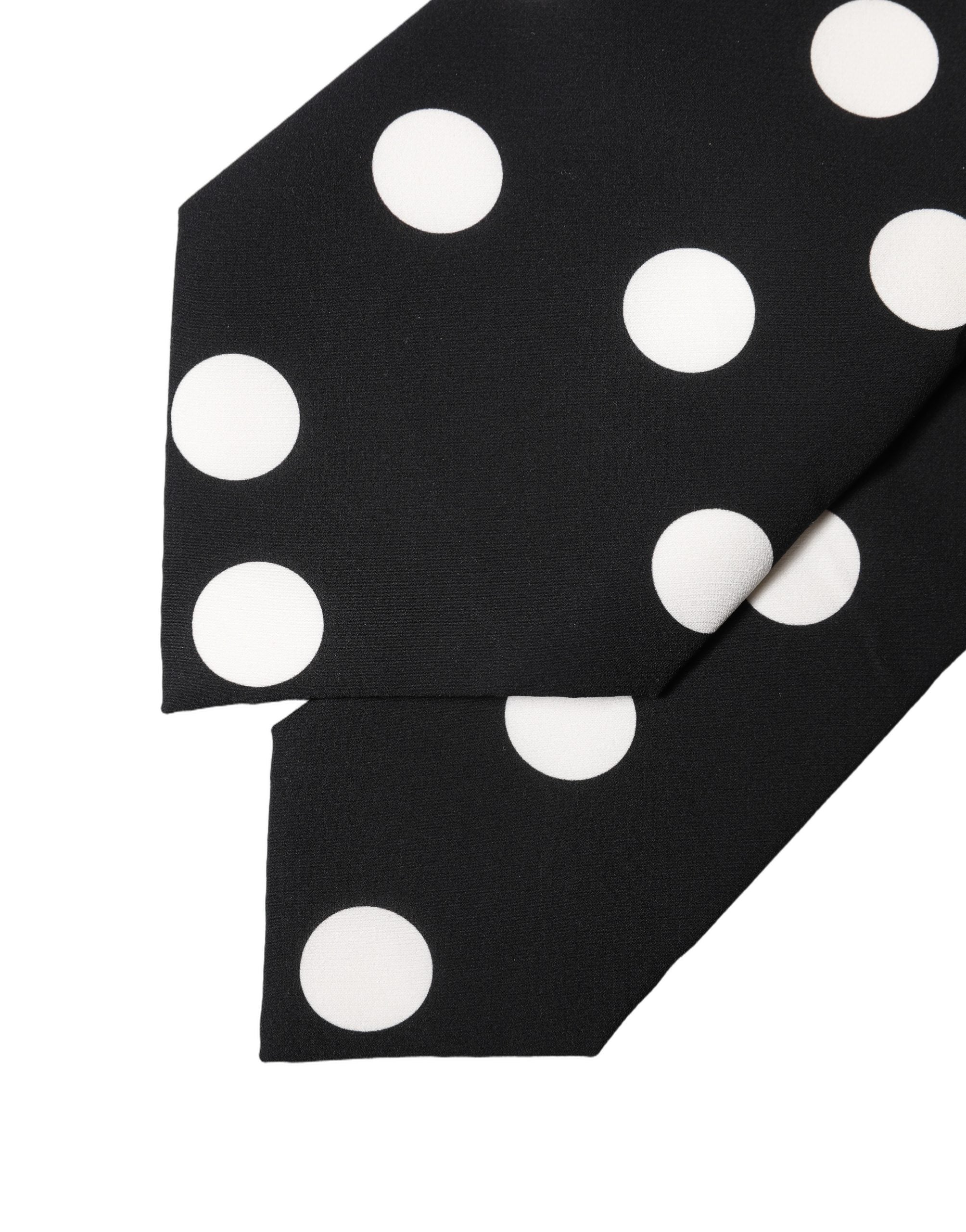 Dolce & Gabbana Dolce & Gabbana Black White Polka Dot Silk Adjustable Women NeckWomen's Women's Tie