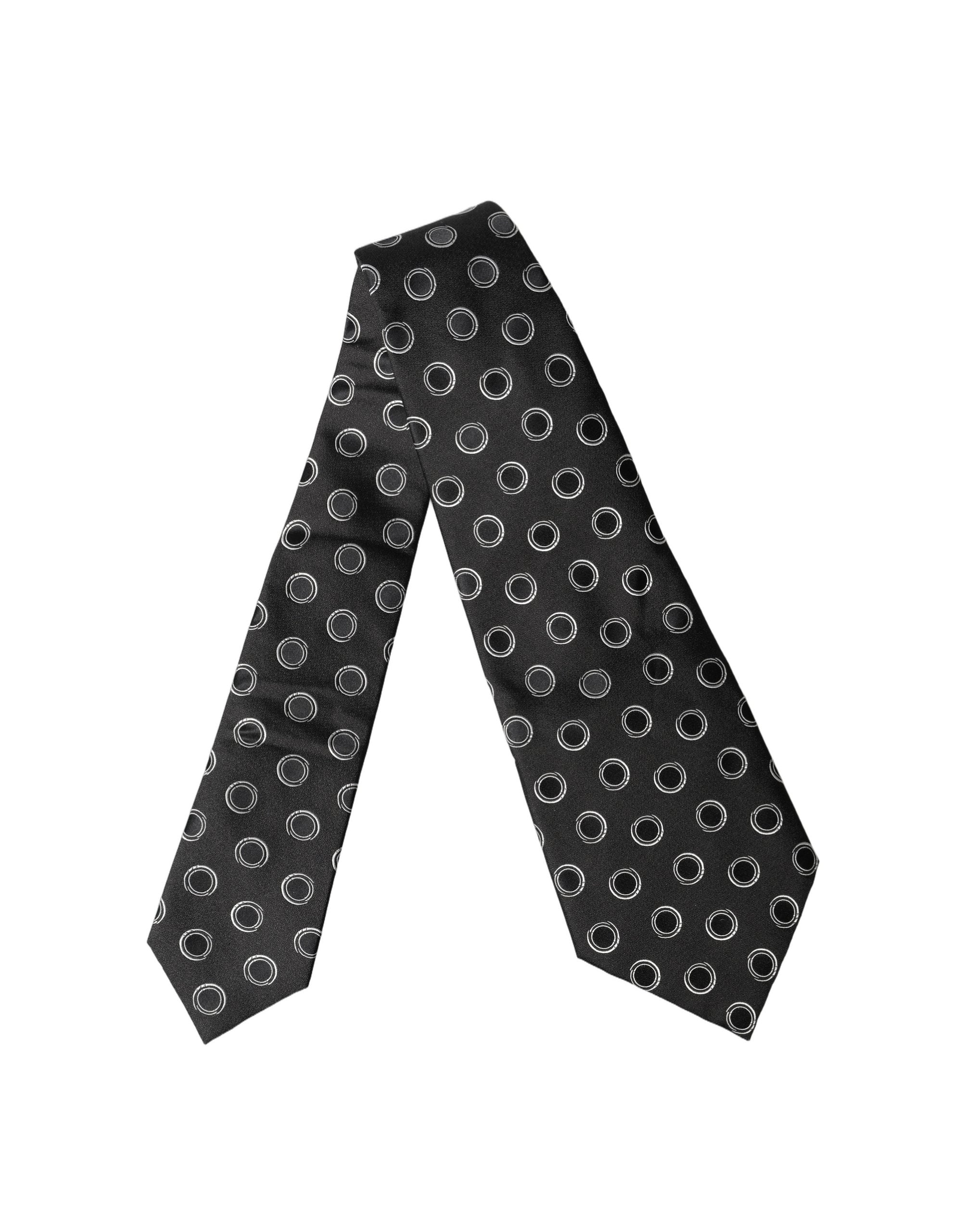 Dolce & Gabbana Dolce & Gabbana Black White Polka Dot Silk Adjustable Women NeckWomen's Women's Tie