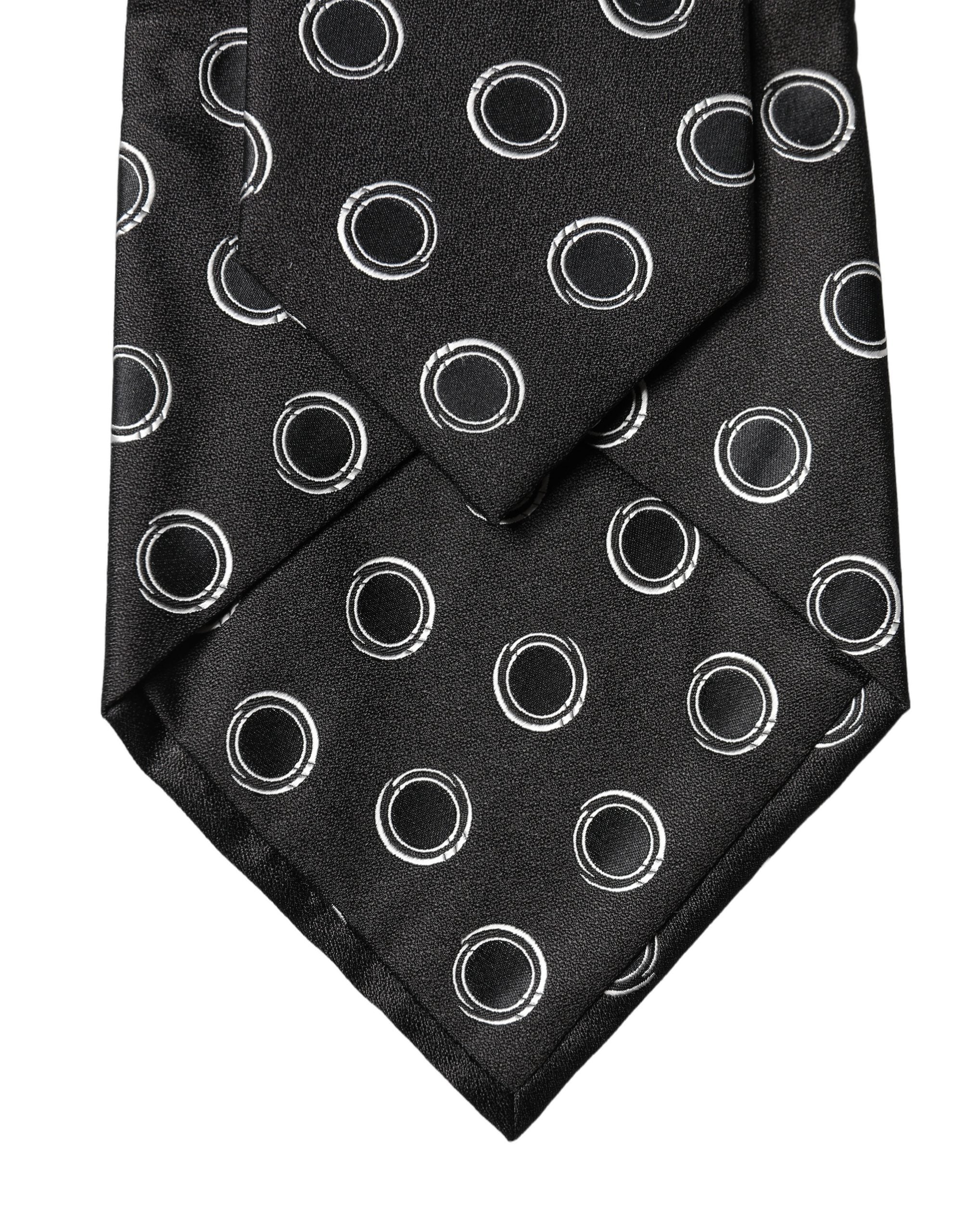 Dolce & Gabbana Dolce & Gabbana Black White Polka Dot Silk Adjustable Women NeckWomen's Women's Tie
